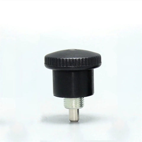 Straight Up Heavy Duty M8 Index Plunger With Spring Loaded Locating Pin And Secure Locking Screw in black finish for custom machining.