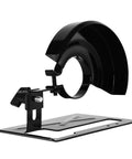 Keep Nasty Sparks Safe While You Work With This Rugged Adjustable Angle Grinder Holder Stand Featuring Heavy Duty Steel Debris Protection For 100 Mm Tools Your Shop Will Love, showing black steel guard and clamp for angle grinder.
