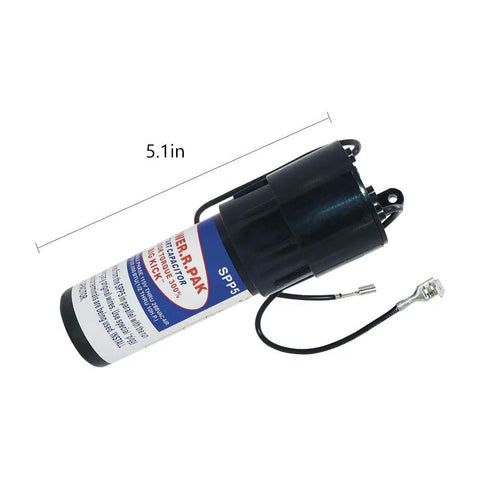 SPP5 Hard Start Capacitor Relay, 5.1in size, black plastic, boosts compressor start torque for coolers.