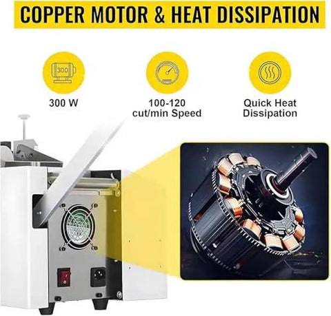 Top Tier 250W Automatic Heat Shrink Tube Cutter High Precision Electric Pipe Cutting Machine Copper motor with heat dissipation feature.
