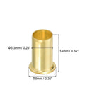 Brass compression insert for 3/8" tube OD; cylindrical with flanged base
