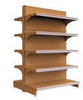 Rock Solid Five Tier Storage Shelves Double Sided Adjustable Metal Shelving Unit in brown, ideal for garage organization and displays.