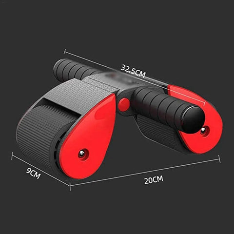 Shred Your Abs and Build a Solid Core with Premium Ab Roller Wheel size measurement showing 32.5cm length and ergonomic grips.