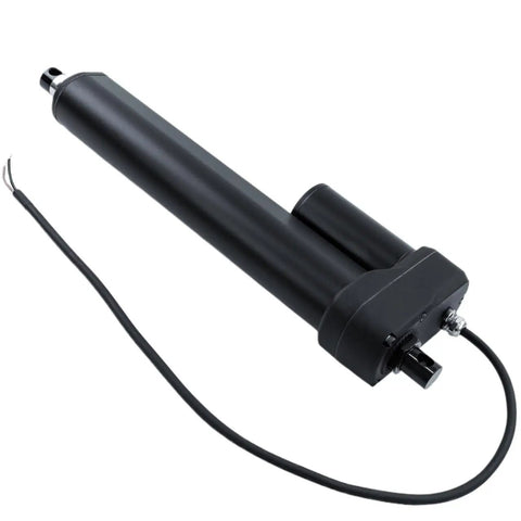 Rock Solid 24V Linear Actuator Delivering 2000N Thrust Across A 750mm Stroke, sleek black casing with electrical wiring.