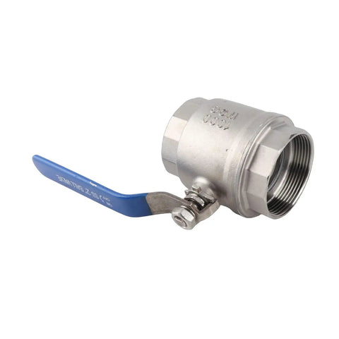 Badass 304 Stainless Steel Ball Valve Two Piece Full Port 2 Inch Female Thread Heavy Duty Flow Control for plumbing.