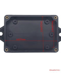 IP65 Waterproof ABS Plastic Project Box Junction Enclosure Built Tough For DIY Electronics Power Housing With Fixed Ear 3 Point 3 X 2 Point 3 X 1 Point 3 Inches Black Indoor Outdoor Rugged Ready, black enclosure top view