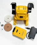 Cordless Bench Grinder With 20V Max Battery Compatible System 200W dual wheels and battery for grinding metal tools.