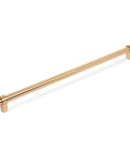 Ten Pack Brushed Gold Cabinet Bar Pulls Solid Steel Build Twelve and Five Eighths Inch Hole Centers Fourteen and One Eighth Inch Overall Length