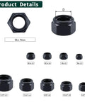 Heavy Duty Number 10 24 Nylon Insert Lock Nuts With Black Powder Coat Finish And Tough 304 Stainless Steel Build For Rock Solid High Vibration Protection Plus Zero Wiggle Room Fastening In A Fifty Pack For Handy Home Repair Or Workshop Tasks displayed with various sizes.