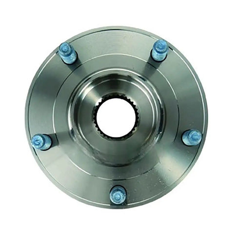 Street Ready Front Wheel Bearing And Hub Assembly Replace For Chevrolet Corvette 6.2L 7.0L Rwd 2012 2013 showing top view with blue bolts.