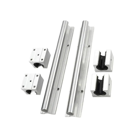 Built Tough SBR30 Linear Motion Guide Rails with Smooth As Butter Ball Bearing Blocks for Serious Maker Projects, shown with two one meter lengths and carriage blocks.