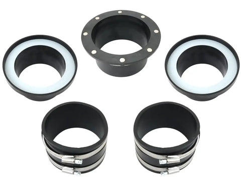 SnapMag 10 Piece Magnetic Dust Collection Starter Kit For Four Inch Hoses And Ports includes rubber unions and clamps.