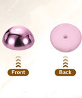 Stylish Lightweight Plastic Dome Studs For DIY Leather Jacket Sewing Featuring Kickass Flat Back Rivet Hardware With Secure Alignment Nails To Upgrade Fashion Items In Dope Purple - View of front and back.