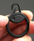 Close-up of a Detachable Zipper Pull Replacement Kit For Luggage, Backpacks, Jackets And More, Metal Zipper Slider Extender Handle in black.