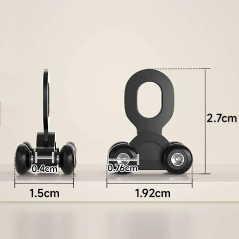 Silent Glide Curtain Track Rollers For Ceiling Mount Game Changer Aluminum Alloy Pulley Wheels With Low Friction PE Inserts Black Twenty Piece Kit dimensions showing detail and size.