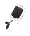 Back view of Trail Ready Multi Function Orienteering Compass With Ruler And Luminous Mirror showing dimensions and built-in lanyard