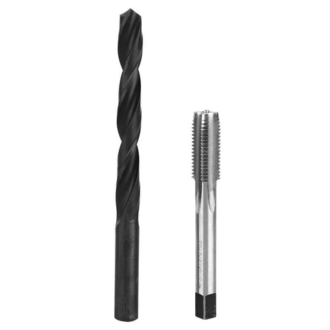 Twist drill and tap from 17 Piece Thread Repair Kit Stainless Steel Garage Ready Set With Twisted Drill Tap Wrench And Threaded Inserts M10x1.5 For Auto Parts And More, Quick Fix Stripped Threads In Cars, Radiators, Switchgear And Microwaves