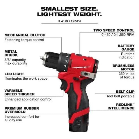 Compact Brushless Cordless Drill Driver Kit With Heavy Duty Metal Chuck Badass Torque Output And Featherweight Frame, features including LED light and 2-speed control.