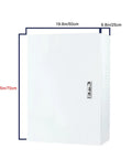 Heavy Duty EV Charger Enclosure Box Featuring Tough As Nails Cold Rolled Steel Design For Garage And Driveway Use Includes All Weather Armor Universal Fit, dimensions shown.