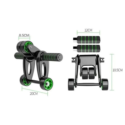 Smooth Roll Foldable Ab Wheel Designed For Serious Core Shreds And Rock Solid Motion Portable Fitness Tool dimensions 20CM x 10.5CM x 8.5CM.