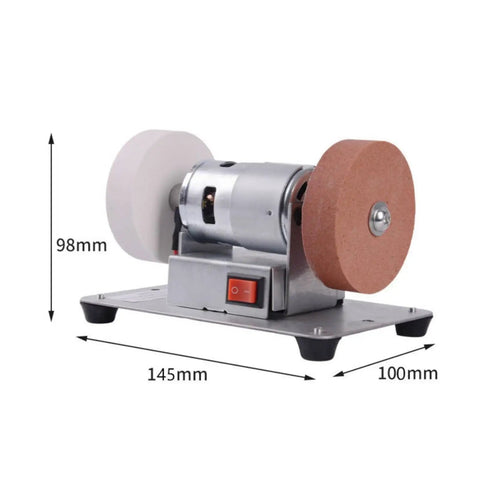 Professional Grade Rock Solid Electric Bench Grinder With Non Slip Dual Wheels Vibration Proof Base, compact design, dual grinding wheels.
