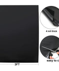 Heavy Duty Black Plastic Sheeting 4 Mil Weed Barrier for Gardens and Landscaping, 3 ft x 50 ft, showing texture and thickness