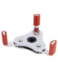 Smoke Detector Removal Tool And Fire Alarm Battery Changer Claw Gripper Head with 3/8 square ratchet socket interface.