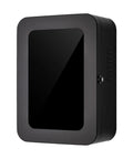 Heavy Duty EV Charger Wall Mount Armor With Secure Combo Lock And Wide Breeze Passages Indoor Outdoor Power Plug Shield, black design.