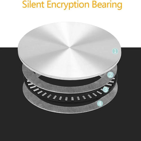 Top Shelf Tempered Glass Lazy Susan Turntable featuring a smooth as butter 360 degree swivel rotation bearing for stability.