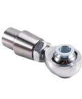 Heavy Duty Five Eighths Inch Eighteen Thread Ball Bearing Rod End Assembly Kit Four Piece Set showing chrome rod end with bearing design.