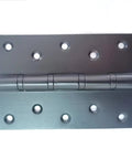 Heavy Duty Door Hinges 5 Inch Black Stainless Steel Ball Bearing Workhorse Hinges for Interior Exterior Doors Square Corners with Mounting Hardware 2 Pack Reliable Wood Door Fix - close-up view