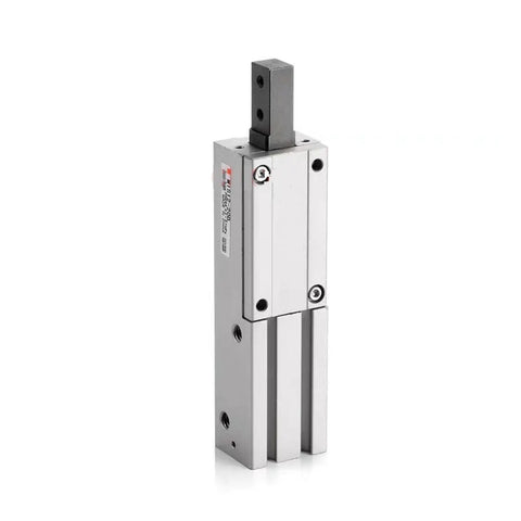 Heavy Duty Pneumatic Slide Stopper Cylinder Compatible With MIS Series Systems side view showcasing steel construction for heavy loads.