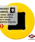 Torque Limiting Extension, 1" Drive, 300 ft/lbs, Yellow, 40407, front view, square hole visible, protection message displayed
