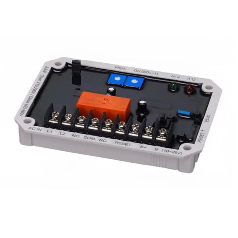 Hella Reliable Ev 01 Automatic Voltage Regulator For Portable Generators And Welders Smooth Power Flow Tight Fit Easy Swap In heavy duty black box with terminals and buttons.