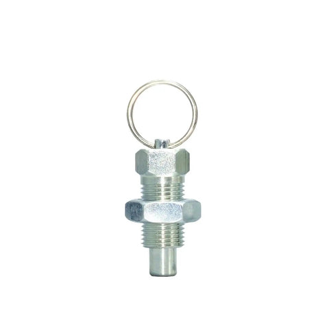 Kickass Galvanized Tie Ring Spring Plunger With Secure Locking Mechanism Precision Indexing Pin For Heavy Equipment, 16mm base.