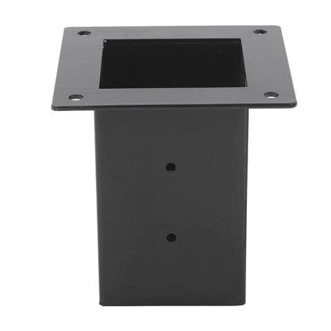 Heavy Duty 3 Way Corner Post Bracket Kit With Black Powder Coated Steel For Six By Six Lumber DIY Elevated Wood Stand Rustproof Weatherproof Hardware Set 8 Pieces