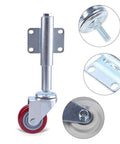 Heavy Duty Gate Casters 2 Pack 220 Lbs Capacity Each Swivel Fence Wheel Rollers With Solid Rubber Tires Smooth Glide Action Built Like A Tank Hassle Free Universal Mount For Yard close-up of caster wheel and mount details.