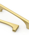 Top Notch Brushed Gold Cabinet Pulls 10 Pack 5 Inch Drawer Handles For Kitchen Cabinets shown from above, highlighting modern design.