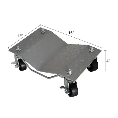 Built Tough Wheel Roller Set Of Four Pushes Up To 6000 Lbs Car Tire Moving Platform, 16x12 inch heavy duty steel dolly with casters.