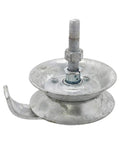 Heavy Duty Galvanized Gate Track Roller Rolls Like A Dream Fits 1 5/8 Inch Pipe with bolt and smooth wheel for sliding gates.