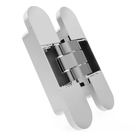Heavy Duty Concealed Door Hinge Delivers True 180 Degree Swing For Interior Rooms three way adjustable hidden hardware in chrome finish