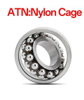 Pro Level 1306 Double Row Self Aligning Ball Bearings 30Mm By 72Mm By 19Mm Hardened Chrome Steel Caged Design side view of bearing with ball elements.