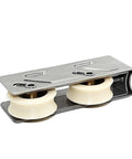Double wheel stainless steel pulley roller designed for fixing squeaky windows and sliding doors, smooth gliding part.
