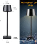 Cordless Table Lamp With 6000mAh Battery IP54 Waterproof All Aluminum Body Touch Dimming Warm Light for Indoors or Outdoors
