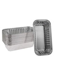 Heavy Duty Aluminum Foil Grill Drip Pans 20 Pack Kickass Grease Catcher Trays Replaces Char Broil Gas Grills 7 X 3.5 X 1.5 Inches stacked and open