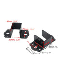 Heavy Lifter Bed Rail Fitting Kit 4 Pack Black Anti Rust Bed Frame Brackets with size measurements for mounting.