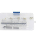 Plastic case containing 12 Piece M4x0.7 Thread Repair Kit With Self Thread Inserts Drill Bit And Installation Tool for repairs.