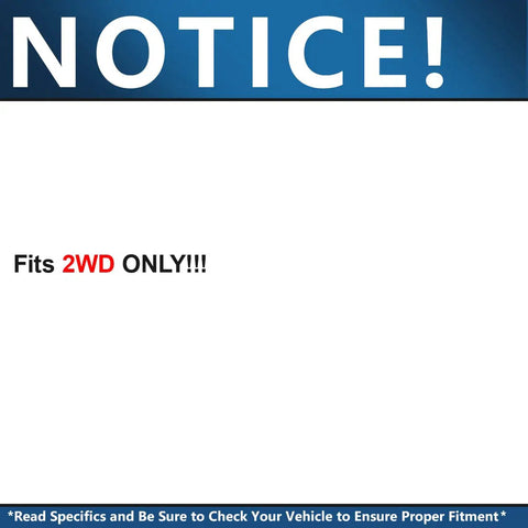 Notice stating 'Fits 2WD ONLY!!!' for Pair of Premium Front Wheel Bearing and Hub Assemblies for 2003 to 2005 Dodge Ram 2500 and 3500 2WD Trucks.