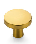 Level Up Your Kitchen Setup With This 25 Pack Of Heavy Duty Brushed Brass Cabinet Knobs Measuring 1-1/4 Inch Round Circle.