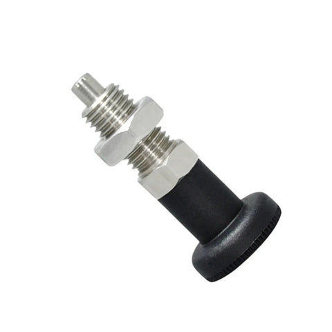 Badass Stainless Steel Self Locking Knob Plunger With Rad Spring Return Design, M12 size for precise positioning and locking applications.